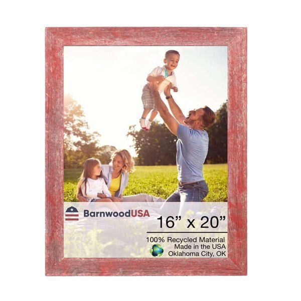 Rustic Farmhouse Reclaimed 16x20 Picture Frame (Rustic Red), Barnwoodusa, Mfr#: 672713219538