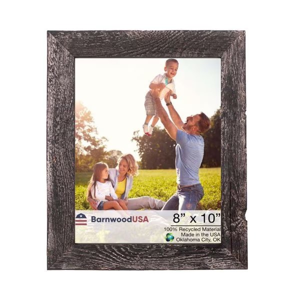 Rustic Farmhouse Reclaimed 8x10 Picture Frame (Smoky Black), Barnwoodusa, Mfr#: 672713219835