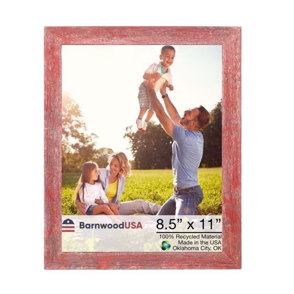 Rustic Farmhouse Reclaimed 8.5x11 Picture Frame (Rustic Red), Barnwoodusa, Mfr#: 672713219484
