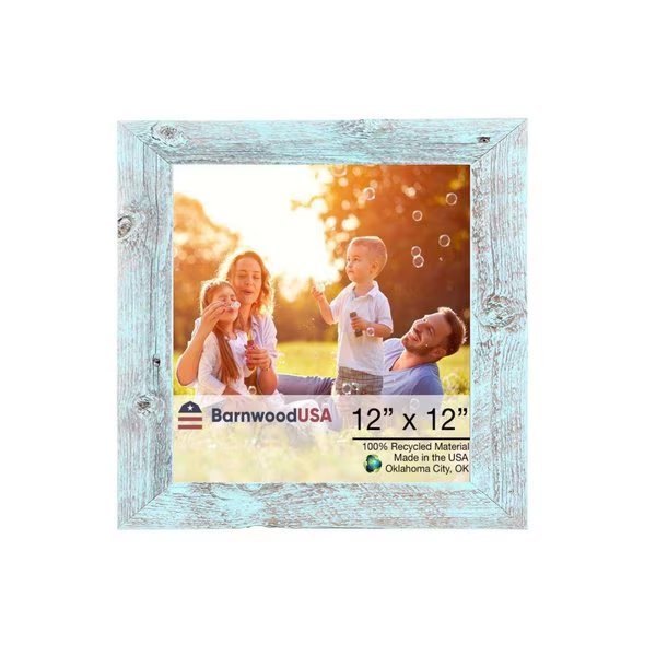Rustic Farmhouse Reclaimed 12x12 Picture Frame (Robins Egg Blue), Barnwoodusa, Mfr#: 672713219040