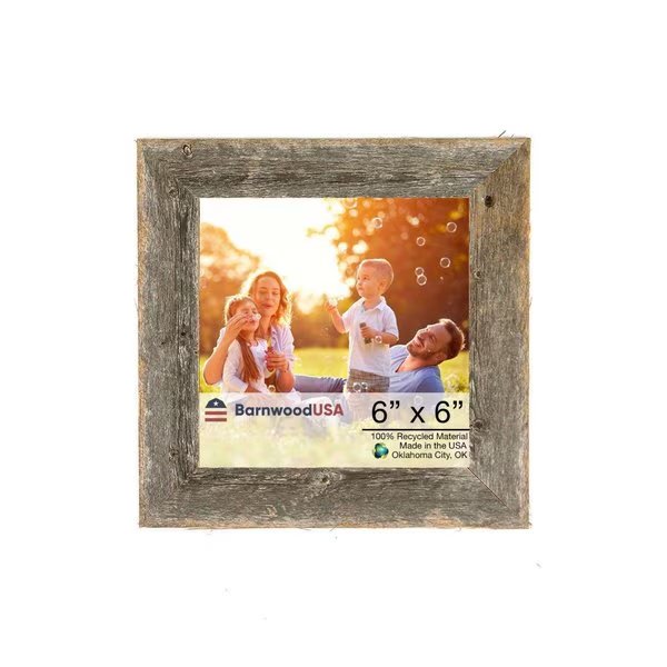 Rustic Farmhouse Reclaimed 6x6 Picture Frame (Weathered Gray), Barnwoodusa, Mfr#: 672713212638