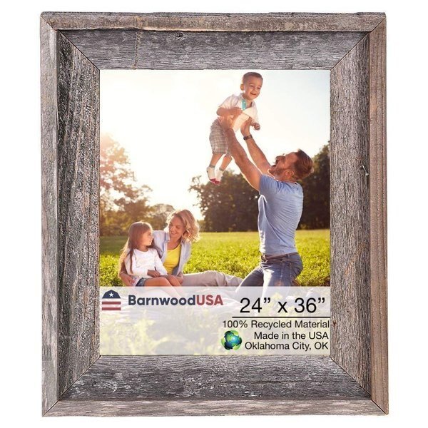 Rustic Signature Reclaimed 24x36 Picture Frame (Nat. Weathered Gray), Barnwoodusa, Mfr#: 672713210832