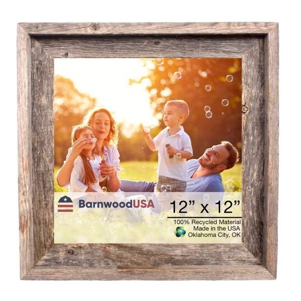 Rustic Signature Reclaimed 12x12 Picture Frame (Nat. Weathered Gray), Barnwoodusa, Mfr#: 672713210795