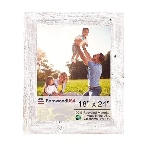 Rustic Farmhouse Reclaimed 18x24 Picture Frame (White Wash), Barnwoodusa, Mfr#: 840075810759