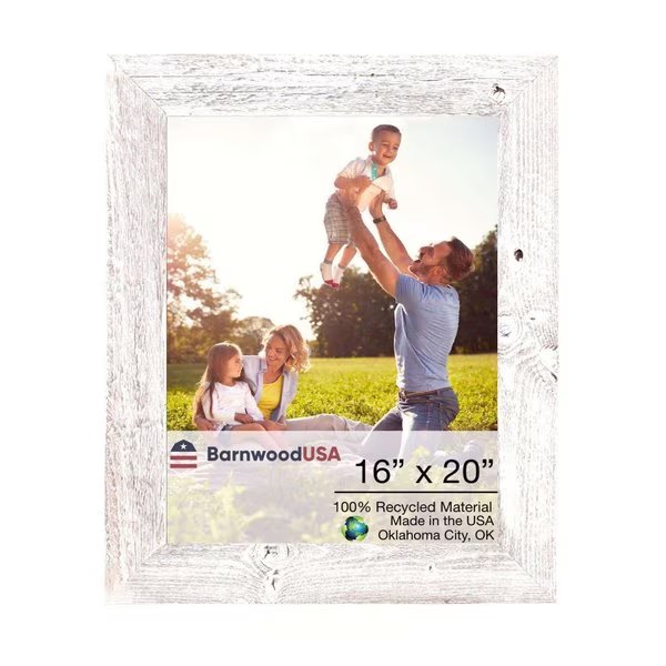Rustic Farmhouse Reclaimed 16x20 Picture Frame (White Wash), Barnwoodusa, Mfr#: 672713219170