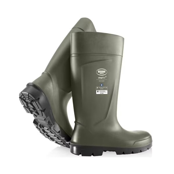 Steplite EasyGrip PU Boot, Steel Toecap, Green-Black, Size 7, Bekina, Mfr#: PAN3P/9180AP531-07