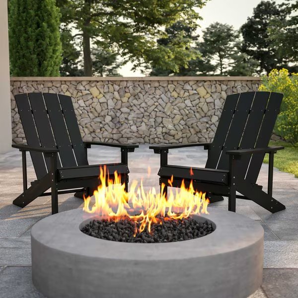 Slate Gray Poly Resin Adirondack Chair, PK 2, Flash Furniture, Mfr#: 2-JJ-C14501-SLT-GG