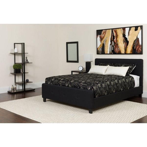 Queen Platform Bed Set, Black, Flash Furniture, Mfr#: HG-BMF-23-GG