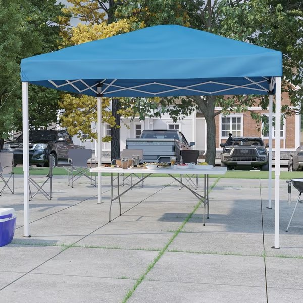 Blue Pop Up Canopy Tent and Bi-Fold Table Set, Flash Furniture, Mfr#: JJ-GZ10183Z-BL-GG