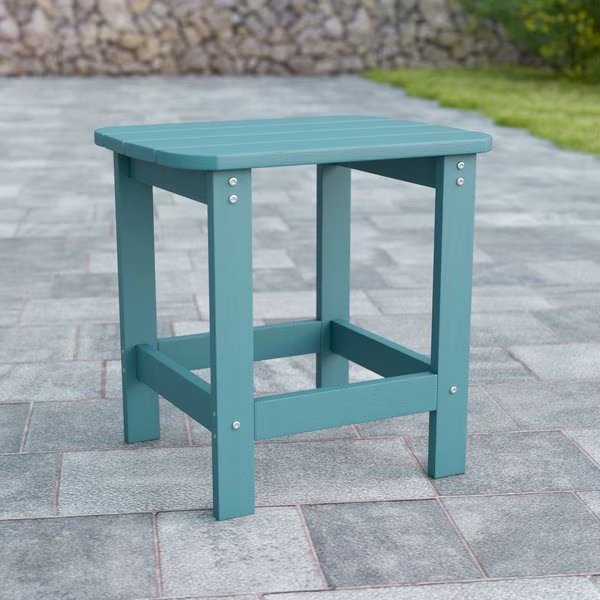 Sea Foam All-Weather Adirondack Side Table, Flash Furniture, Mfr#: JJ-T14001-SFM-GG
