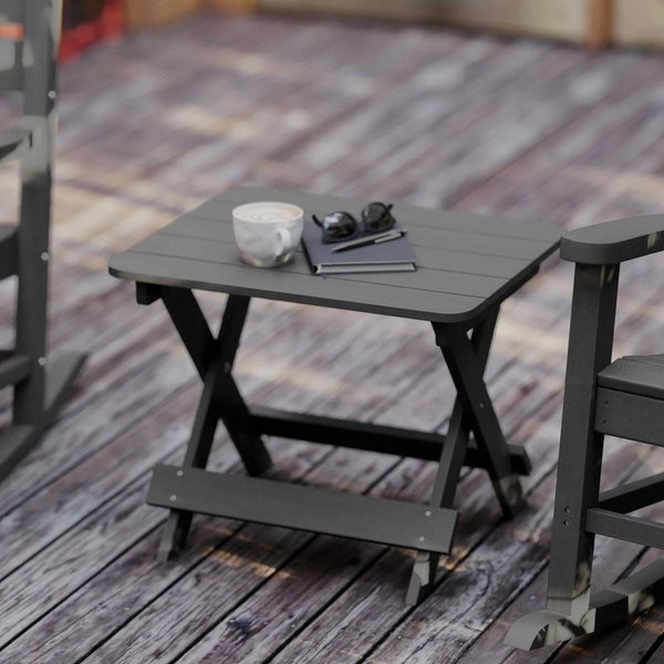Gray Portable Folding Adirondack Side Table, Flash Furniture, Mfr#: LE-HMP-2012-1620H-GY-GG