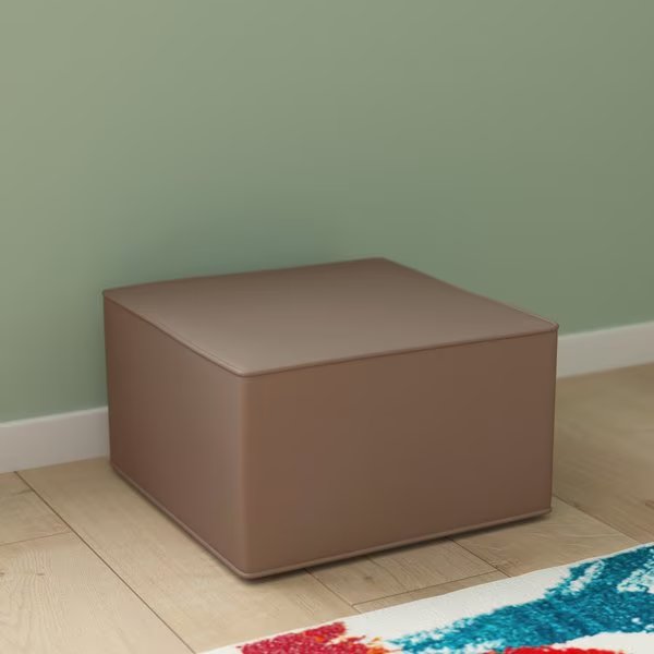Bright Beginnings Commercial Grade Modular Classroom Soft Seating, 1 Seater Chair/Ottoman, Neutral Vinyl, Flash Furniture, Mfr#: MK-KE15679-GG