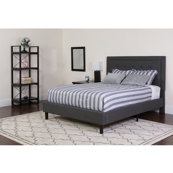 Queen Platform Bed Set, Gray, Flash Furniture, Mfr#: SL-BMF-31-GG