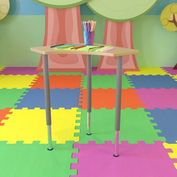 Triangle Natural Collaborative Desk, For Home and Classroom, Flash Furniture, Mfr#: XU-SF-1003-NAT-A-GG