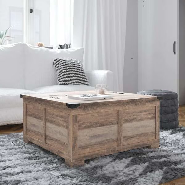 Wyatt 35.75in Farmhouse Storage Coffee Table with Hinged Lift Top, with Hidden Storage, Gray Wash, Flash Furniture, Mfr#: ZG-ZP-030-GRY-GG