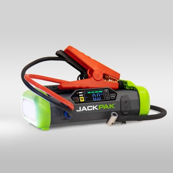 4in1 Portable Pwr Pk  20,000 mAh Lithium Bttry Jmpr  2000A Peak Amps  150 PSI Air Compressor, Jackpak, Mfr#: Ultra2500A