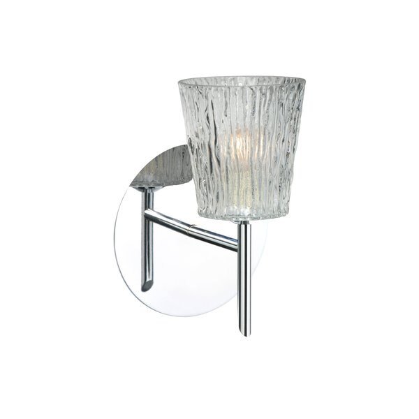 Nico 4 Mini Sconce, Clear Stone, Chrome Finish, 1x40W Halogen, Besa Lighting, Mfr#: 1SW-512500-CR