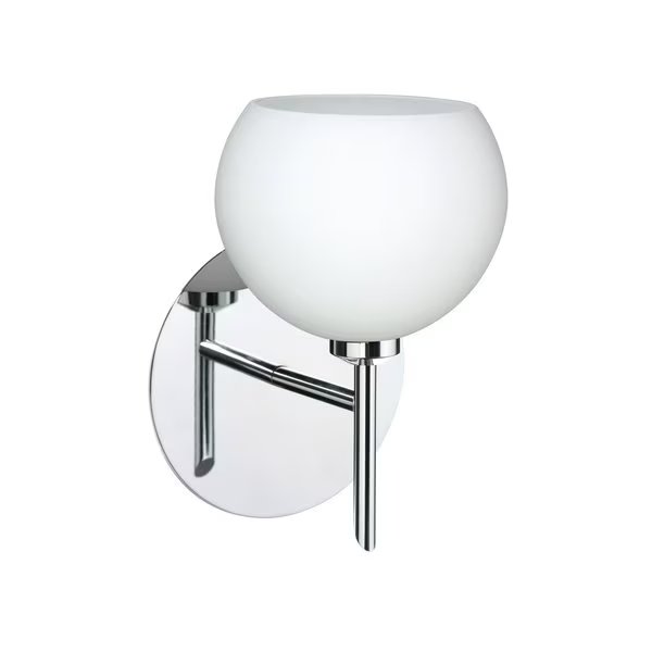 Palla 5 Mini Sconce, Opal Matte, Chrome Finish, 1x40W Halogen, Besa Lighting, Mfr#: 1SW-565807-CR