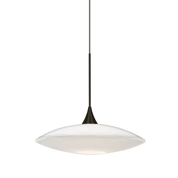 Spazio Cord Pendant, Opal Glossy, Bronze Finish, 1x3W LED, Besa Lighting, Mfr#: 1XT-629406-LED-BR