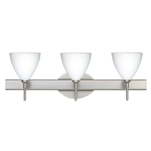 Mia Vanity, Opal Matte, Satin Nickel Finish, 3x5W LED, Besa Lighting, Mfr#: 3SW-177907-LED-SN