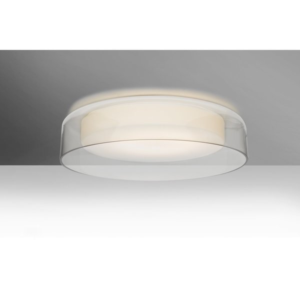 Tango 15 Ceiling, Clear/Opal Matte, 1x17W LED, Besa Lighting, Mfr#: TANGO15CLC-LED