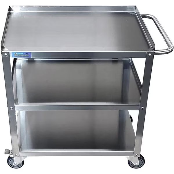 Stainless Steel Utility Cart, 3 Shelves, Amgood, Mfr#: AMG-CART-1828-KD-418
