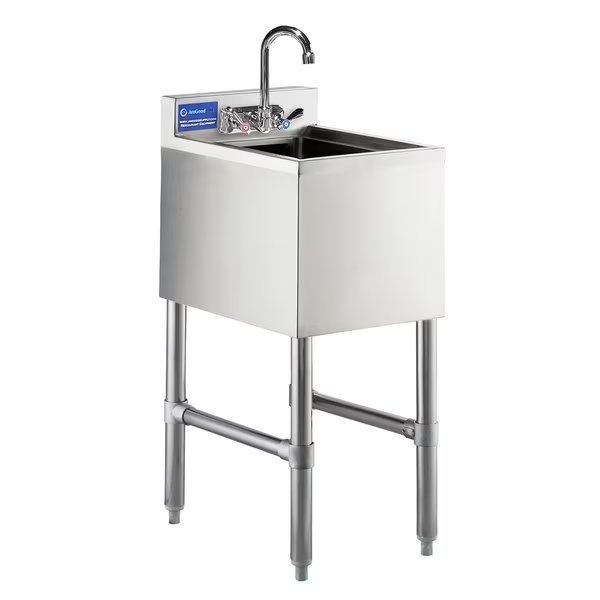 Stainless Steel 3 Compartment Drop in Sink with Faucet 10in x 14in x 10in, Amgood, Mfr#: SINK DIS-101410-3 - FAUCET