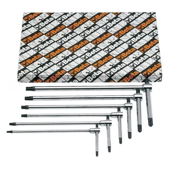 6 piece Sliding T-handle set, Torxdrive, chrome plated T8, T10, T15, T20, T25, T30, Beta, Mfr#: 009510866