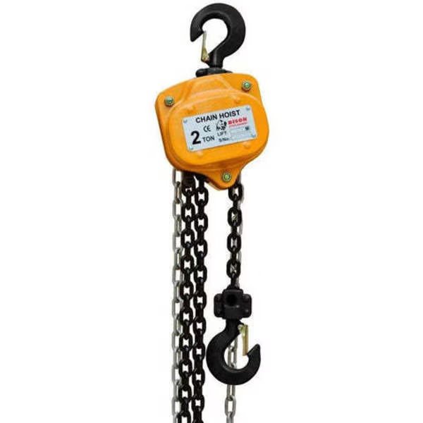 2 Ton Manual Chain Hoist, 10 Ft, Black Oxide Chain, Bison Lifting Equipment, Mfr#: CH20-10-B