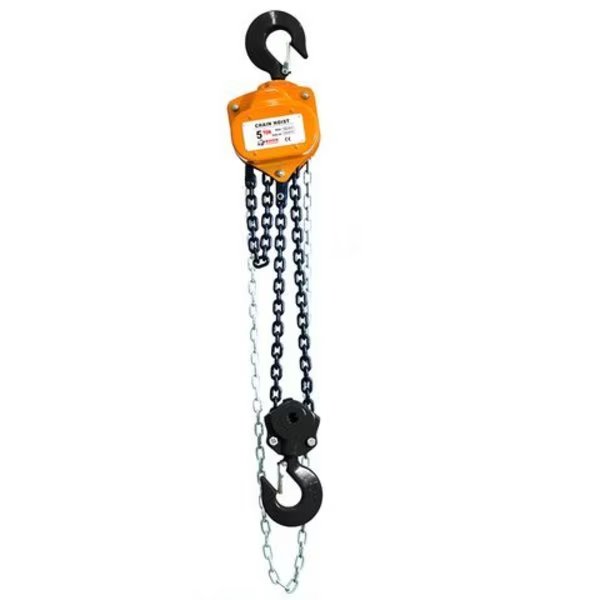 5 Ton Manual Chain Hoist, 10 Ft, Black Oxide Chain, Bison Lifting Equipment, Mfr#: CH50-10-B
