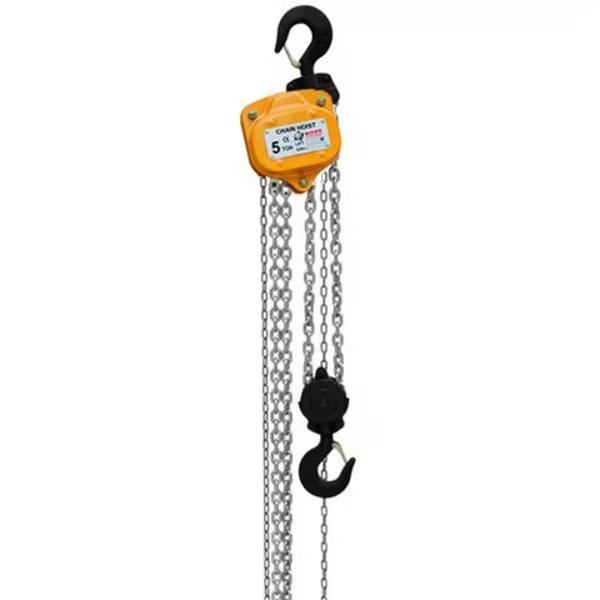 5 Ton Manual Chain Hoist, 20 Ft, Galv. Chain, Bison Lifting Equipment, Mfr#: CH50-20-G