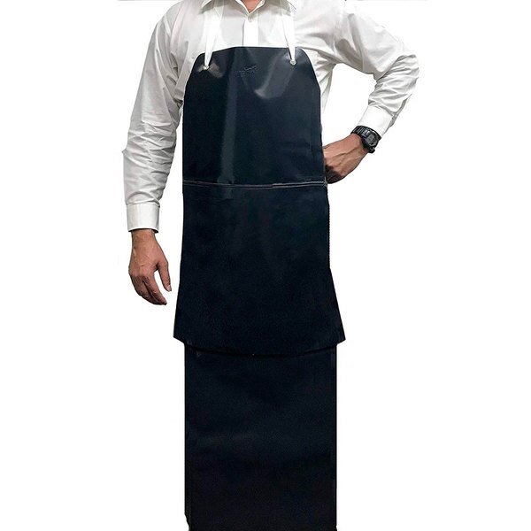 Premium Heavy Duty PVC Leather Apron, Black, Kleen Chef, Mfr#: BLKC-HDS-PVC-AP1BK
