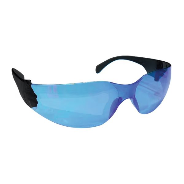 Crystal Color Lens Black Temple Blue Safety Glasses, Safe Handler, Mfr#: BLSH-ESCR-CLBT-SG7BL
