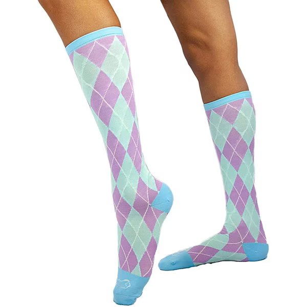 Argyle Compression Socks, Blue, PR, Zayaan Health, Mfr#: BLZH-CSARG-2BL