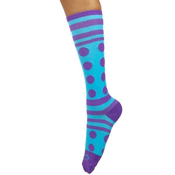 Dots Stripe Compression Socks, Blue/ Purple, PR, Zayaan Health, Mfr#: BLZH-CSDS-4BPR