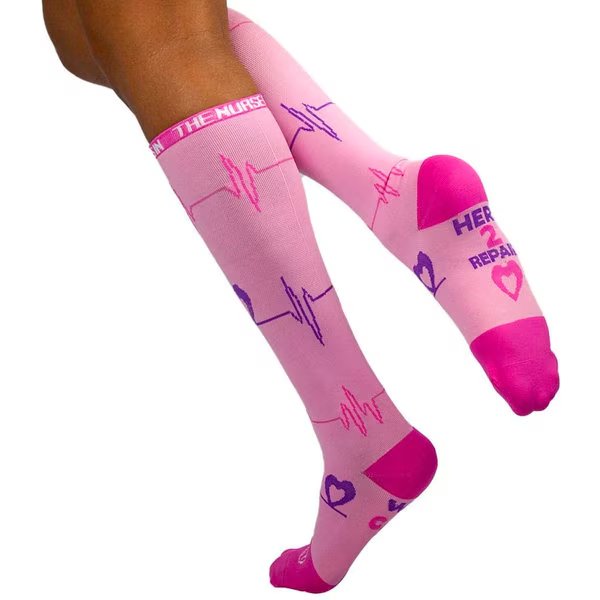 Heartbeat Compression Socks, Pink, PR, Zayaan Health, Mfr#: BLZH-CSHB-1PHP