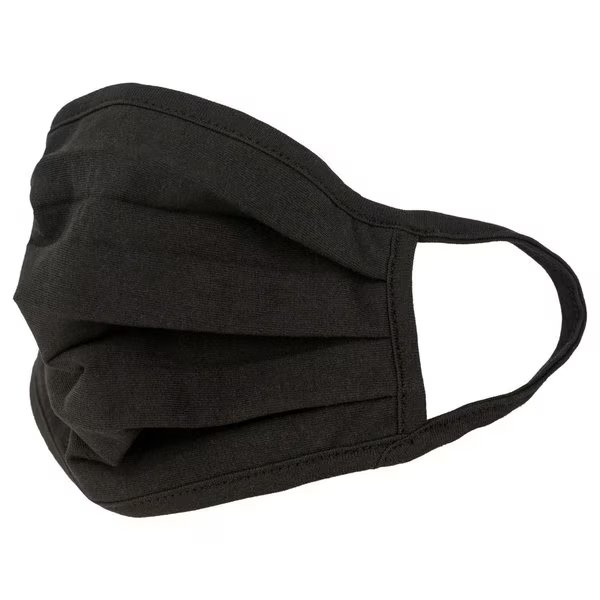 Reusable 3 Ply Pleated Cotton Adult Face Mask, Black (6-Pack), Zayaan Health, Mfr#: BLZH-MS02-RCFM-6