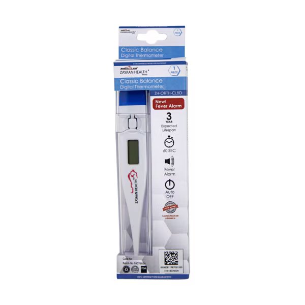 Classic Balance Digital Thermometer High Accuracy, Blue, Zayaan Health, Mfr#: BLZH-ORTH-CLBD-4BL
