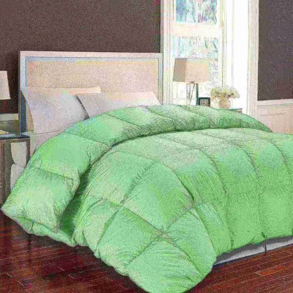 1000 TC Solid White Down Fiber Comforter, Sage, Full/Queen, Blue Ridge, Mfr#: 021027