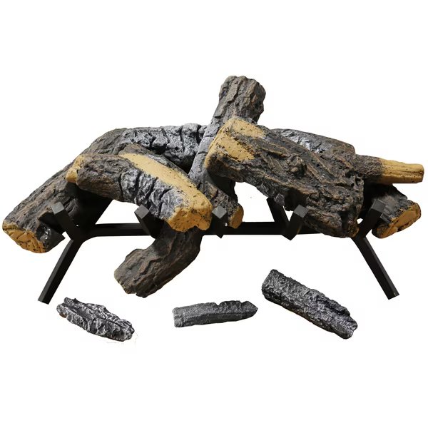 Hearth 24In. Decorative Realistic Fireplace Ceramic Wood Log Set - M, Cedar Ridge, Mfr#: CRHWV24RP-D