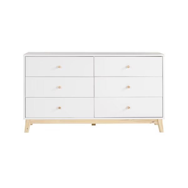 MOD 60"W 6-Drawer Double Dresser, Alaterre Furniture, Mfr#: AJMD0320WH