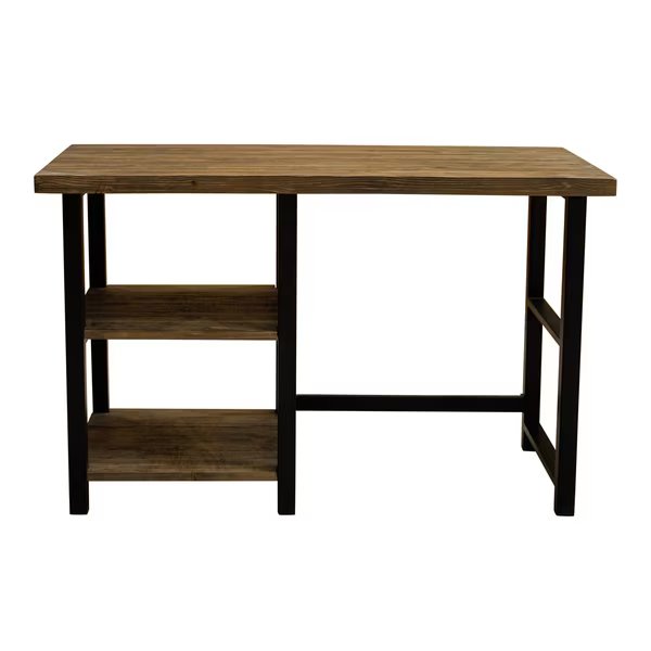 24" D X 48 W X 30 H, Rustic Natural/Black, Solid Birch Wood and Metal, Alaterre Furniture, Mfr#: AMBA0620