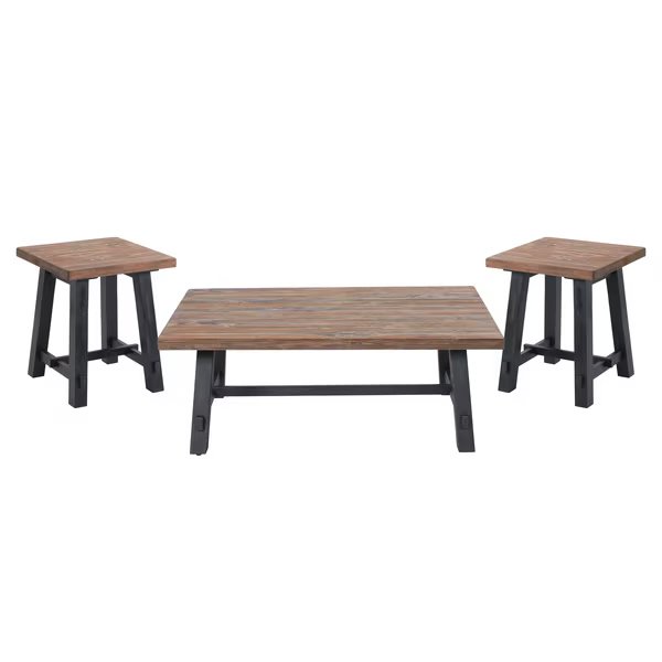 Adam 3-Piece Solid Wood Living Room Set, Overall Width: 48, Alaterre Furniture, Mfr#: ANAD01112RNB