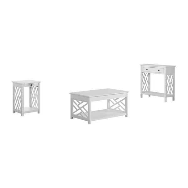 Coventry 36" Coffee Table, End Table with Tray and Console/TV Table, Height: 18, Alaterre Furniture, Mfr#: ANCT021418WH