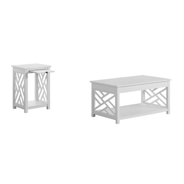 36 W X 22 L X 18 H, Pine with Composite Wood, White, Alaterre Furniture, Mfr#: ANCT0214WH
