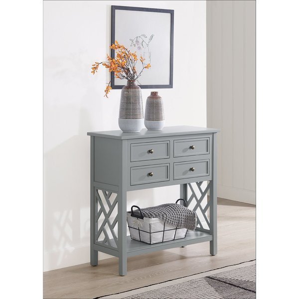 32 X 14 X 32, Pine with Composite Wood Top, Gray, Alaterre Furniture, Mfr#: ANCT1040