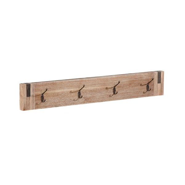 Woodstock Acacia Wood with Metal Inset Coat Hook, Brushed Driftwood, Alaterre Furniture, Mfr#: ANWO2926