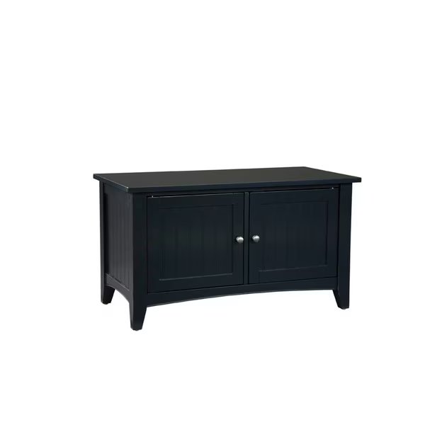 Shaker Cottage Storage Cabinet Bench, Charcoal Gray, Alaterre Furniture, Mfr#: ASCA05BL