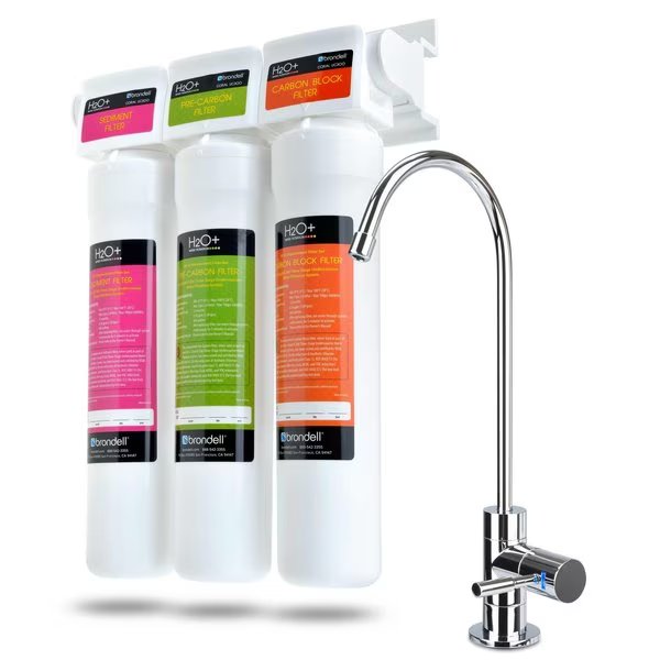 H2O+ Coral Three-Stage Undercounter Water Filtration System with Over 99% Lead Reduction, Brondell, Mfr#: UC300