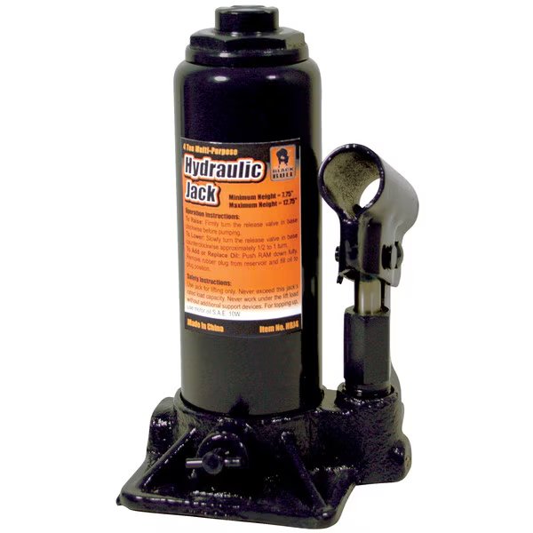Hydraulic Bottle Jack, 4 Ton, Black Bull, Mfr#: HBJ4